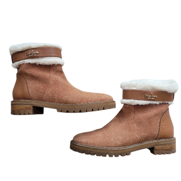 Kate Spade Bailee Winter Boots with Cream Fur Warm Gingerbread Color Size 6 - Picture 6 of 11